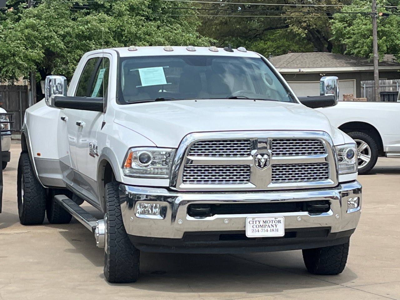 Bright White Clearcoat 2017 RAM 3500 Laramie Mega Cab DRW 4WD Pickup Truck Four-Wheel Drive Automatic