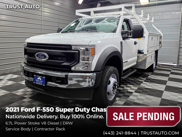 Oxford White 2021 Ford F-550 Super Duty Chassis Pickup Truck Rear-Wheel Drive 10-Speed Automatic