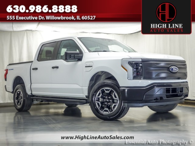 Oxford White 2023 Ford F-150 Lightning Pro SuperCrew AWD Pickup Truck All-Wheel Drive Automatic