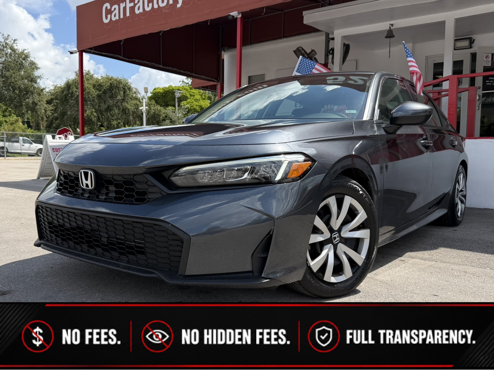 Meteorite Gray 2025 Honda Civic Sedan Front-Wheel Drive Automatic