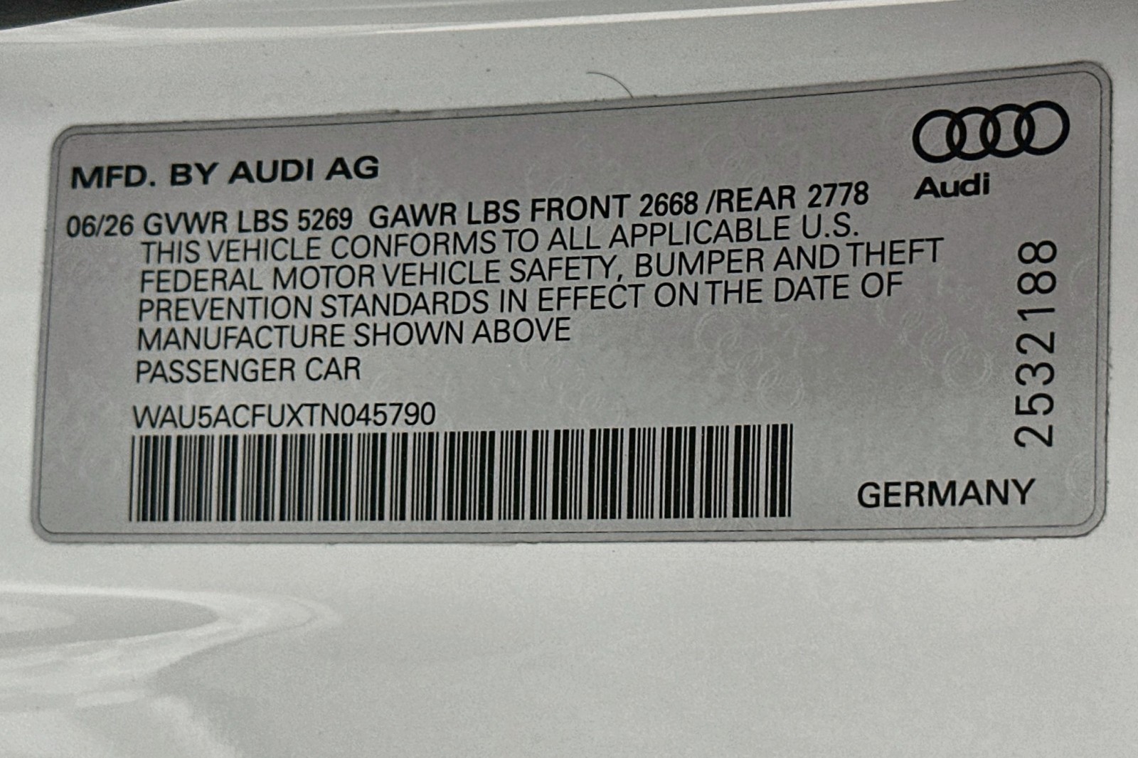 New 2026 Glacier White Metallic Audi Premium Plus image 17