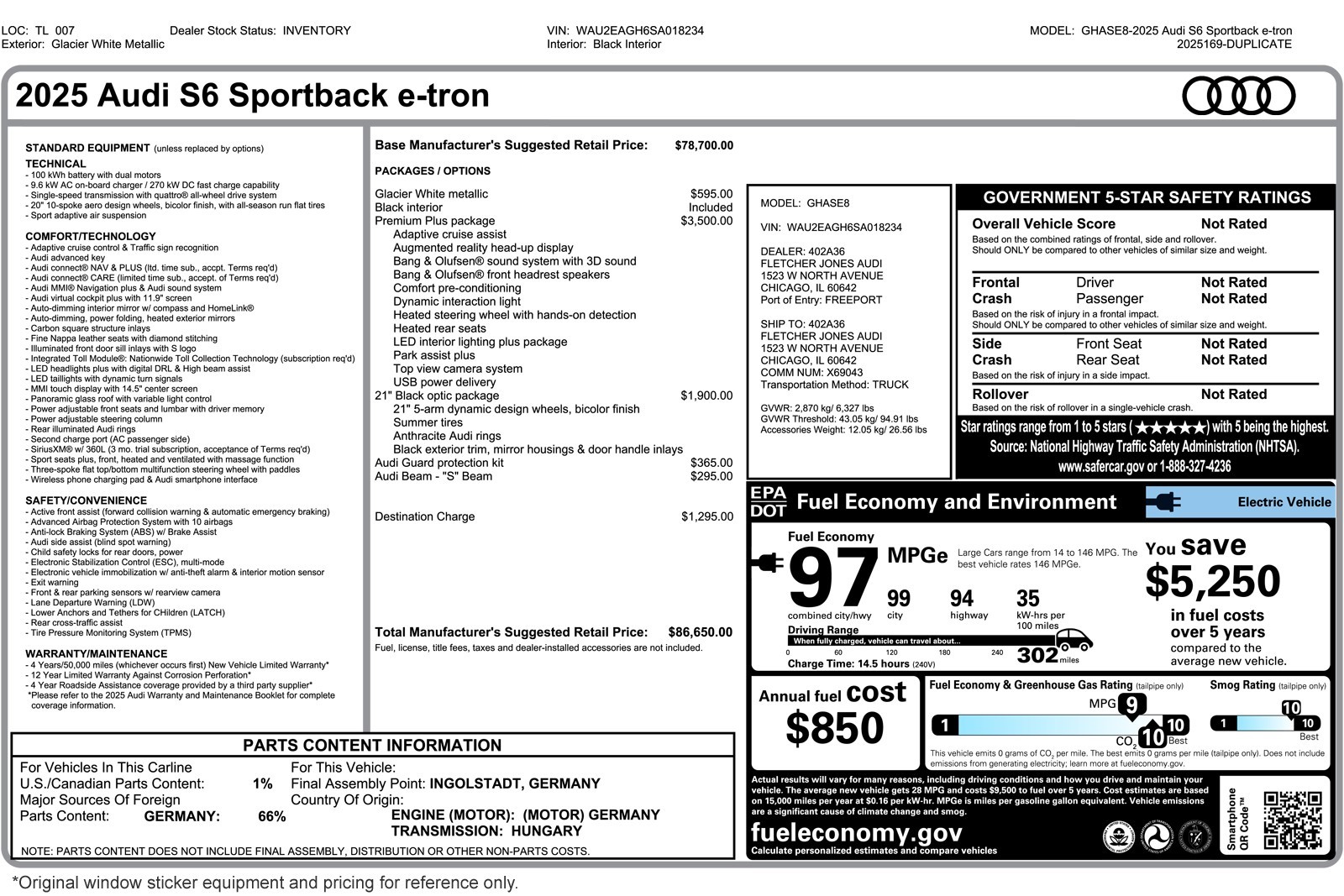 Used 2025 Glacier White Metallic Audi Premium Plus quattro image 3