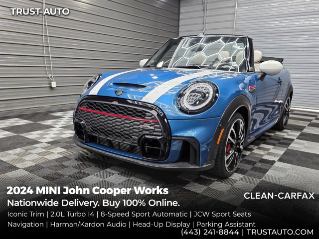 Island Blue Metallic 2024 MINI Cooper Convertible Front-Wheel Drive 8-Speed Automatic