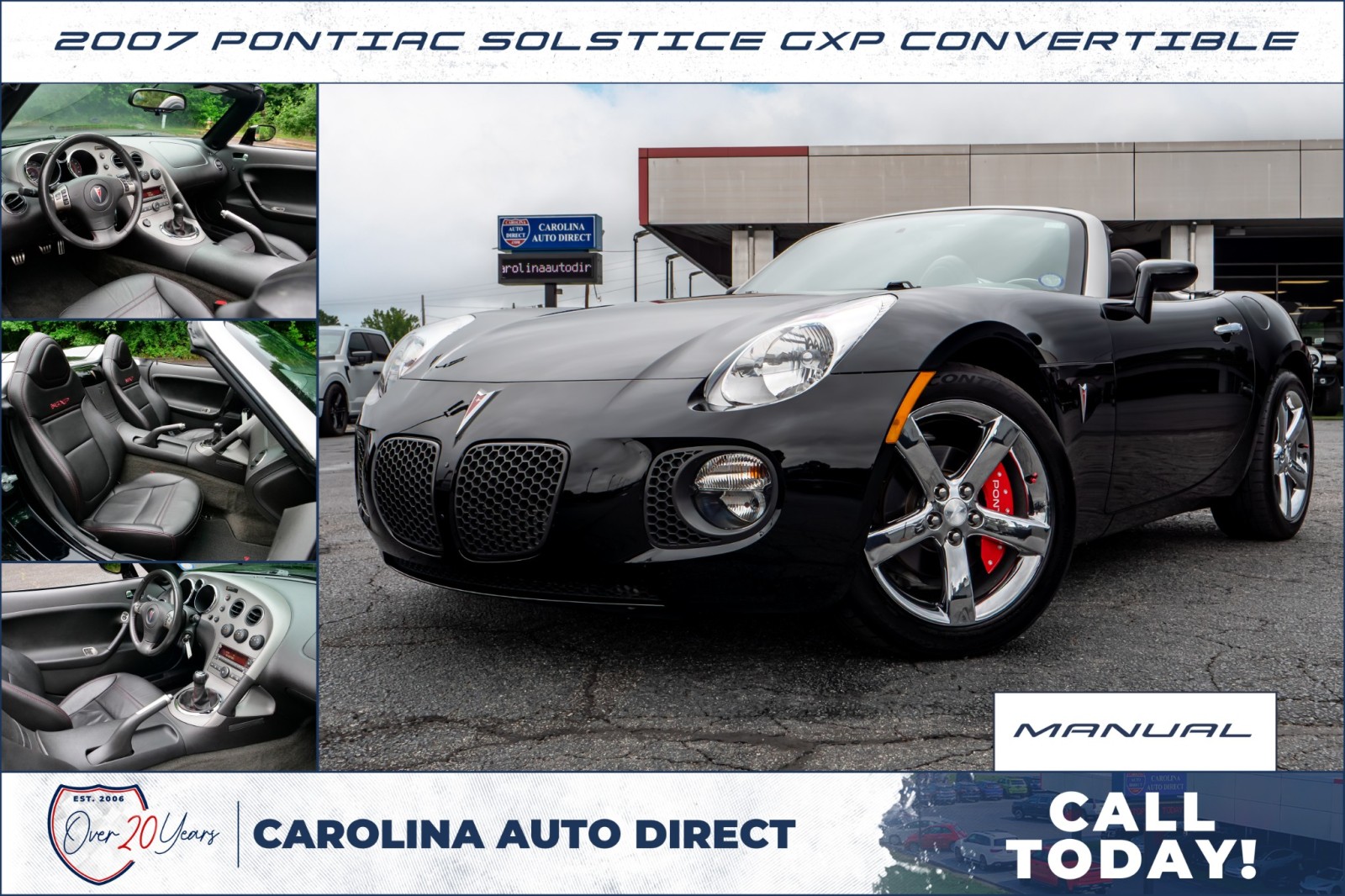 Black 2007 Pontiac Solstice GXP Convertible Rear-Wheel Drive Manual