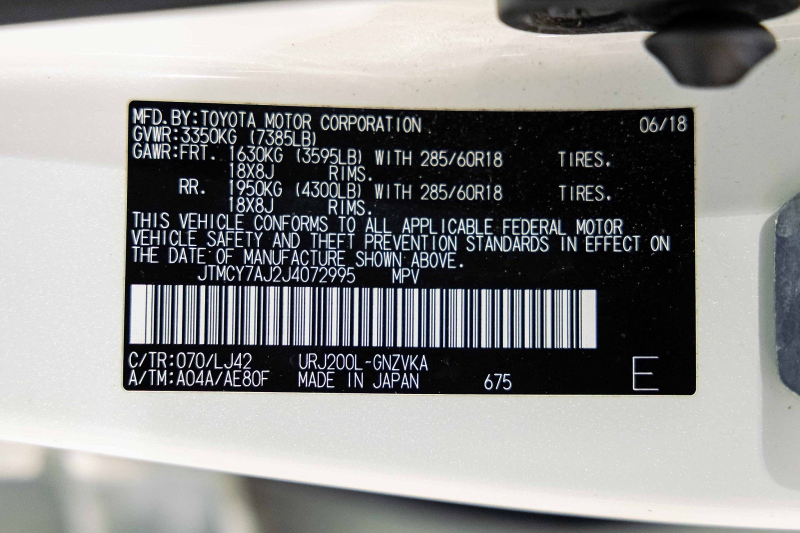 Used Car 2018 Toyota Land Cruiser  For Sale Under $70,000 In Boerne, Texas