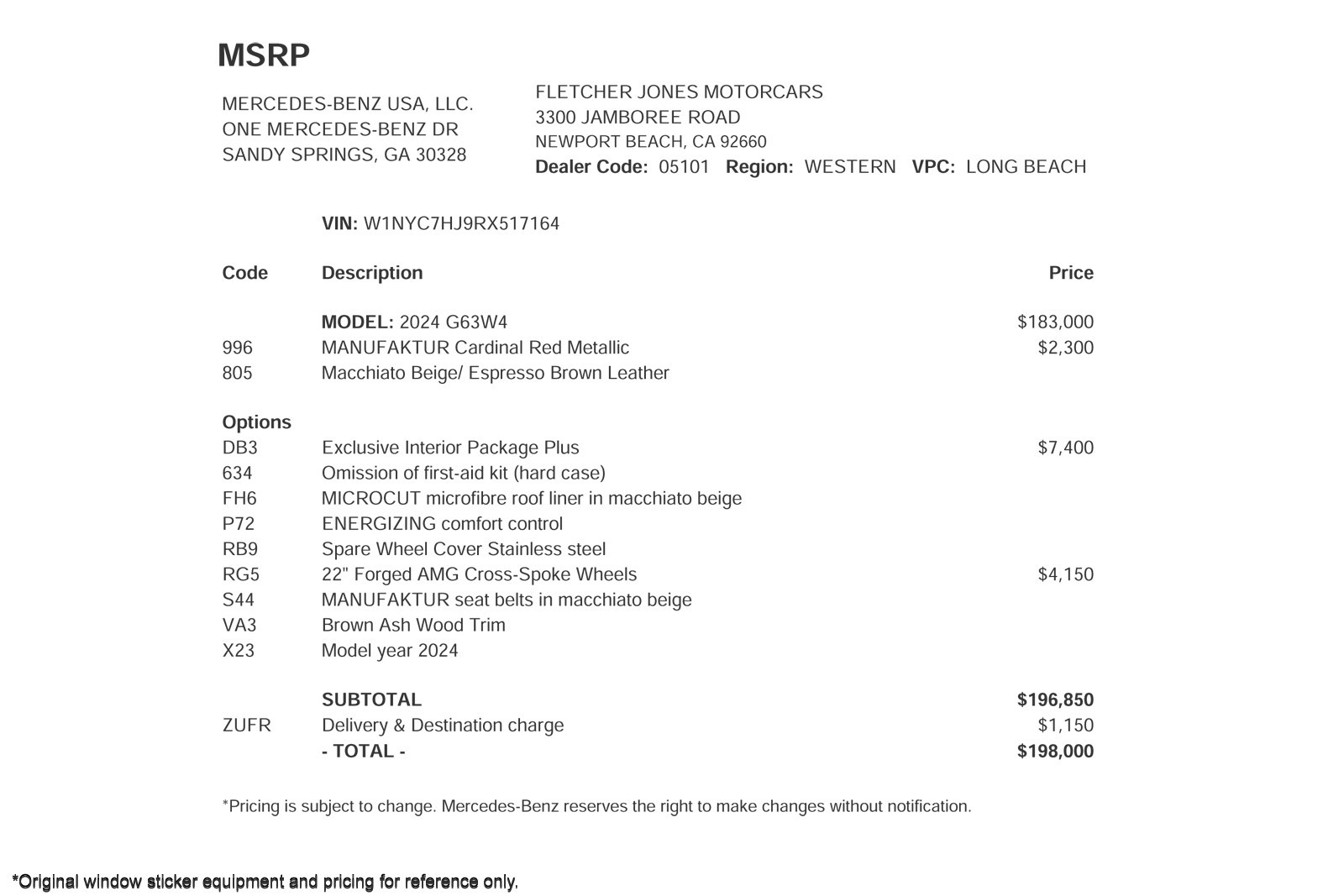 Certified Used 2024 MANUFAKTUR Cardinal Red Metallic Mercedes-Benz AMG® G 63 4MATIC SUV image 4