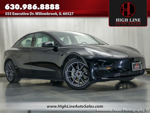 Solid Black 2023 Tesla Model 3 RWD Sedan Rear-Wheel Drive Automatic