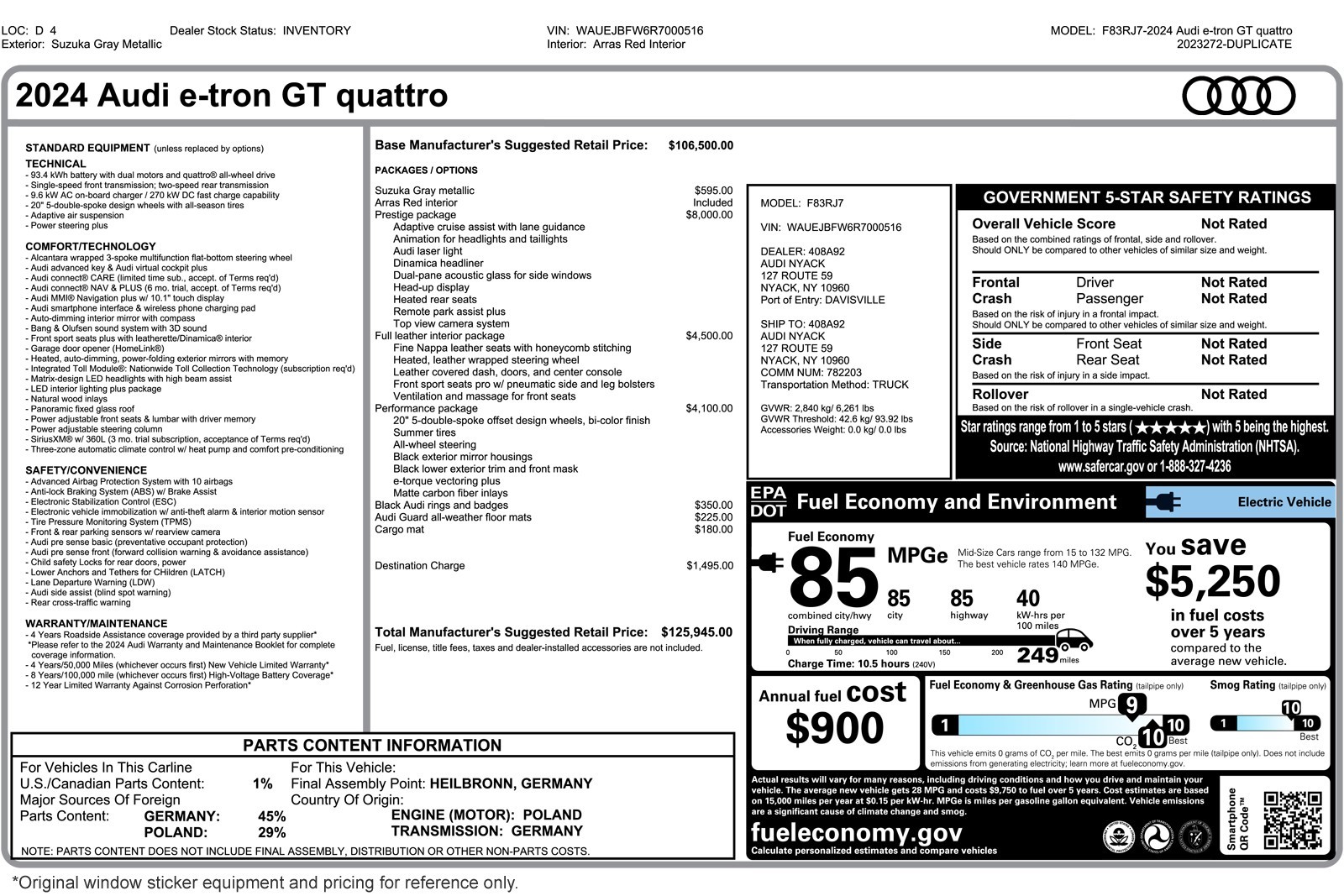 Used 2024 Suzuka Gray Metallic Audi Prestige quattro image 2