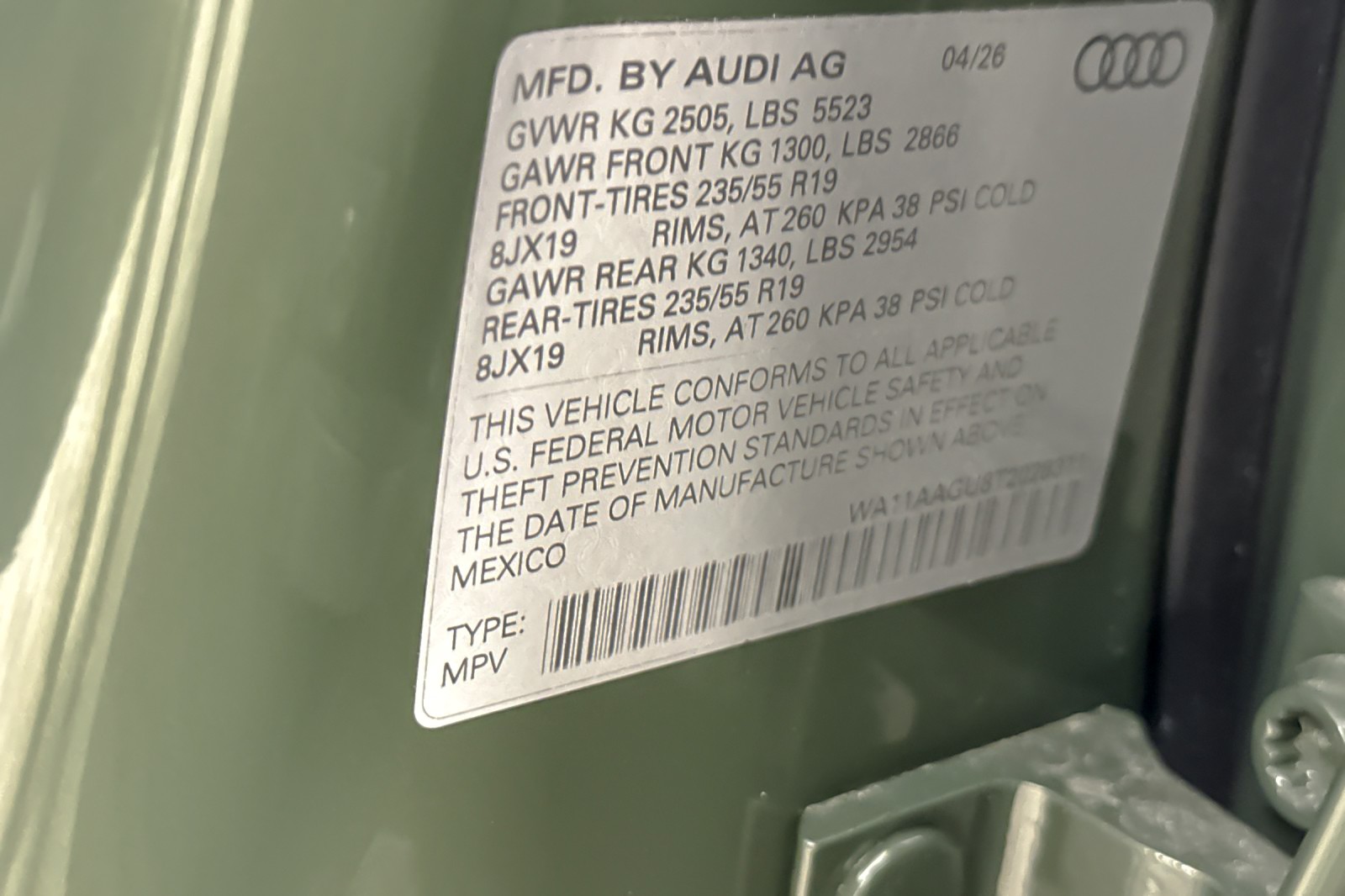New 2026 District Green Metallic Audi Premium 2.0 TFSI quattro image 28