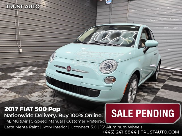 Latte Menta 2017 FIAT 500 Hatchback Front-Wheel Drive 5-Speed Manual