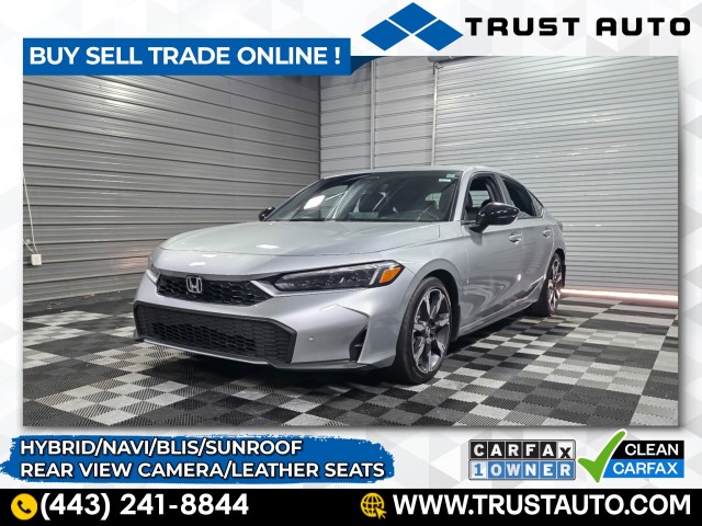 Solar Silver Metallic 2025 Honda Civic Hybrid Sport Touring Hatchback FWD Hatchback Front-Wheel Drive Automatic