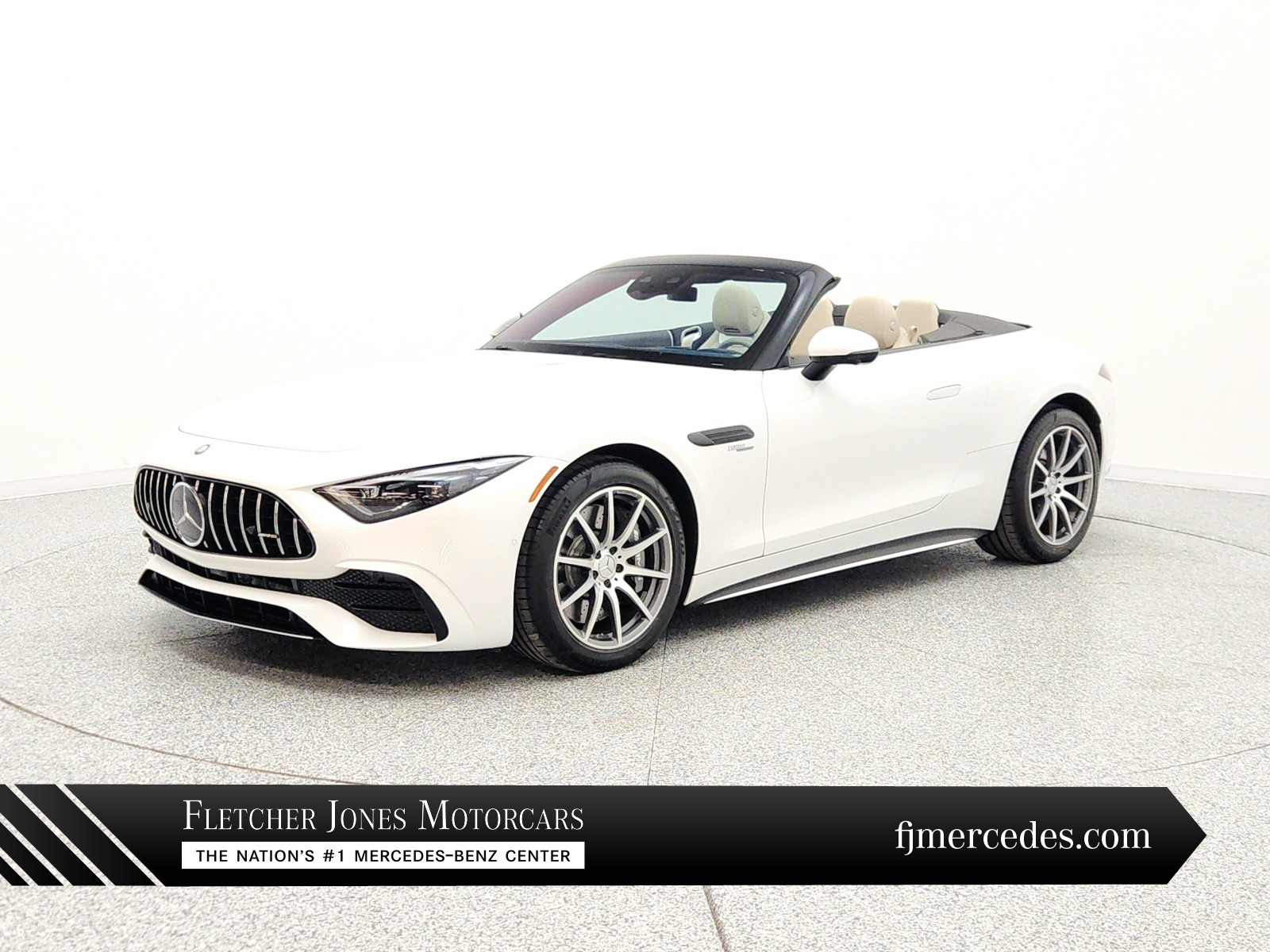 MANUFAKTUR Moonlight White Metallic 2023 Mercedes-Benz SL-Class AMG SL 43 RWD Convertible Rear-Wheel Drive Automatic