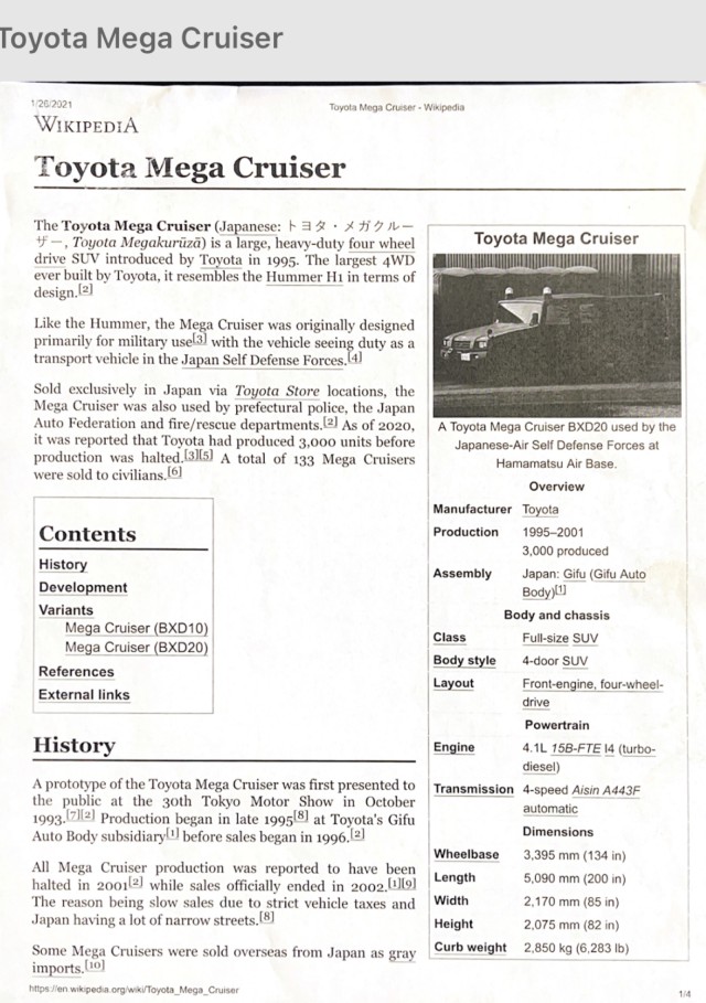 1996 Toyota Megacruiser Turbo Diesel in , 