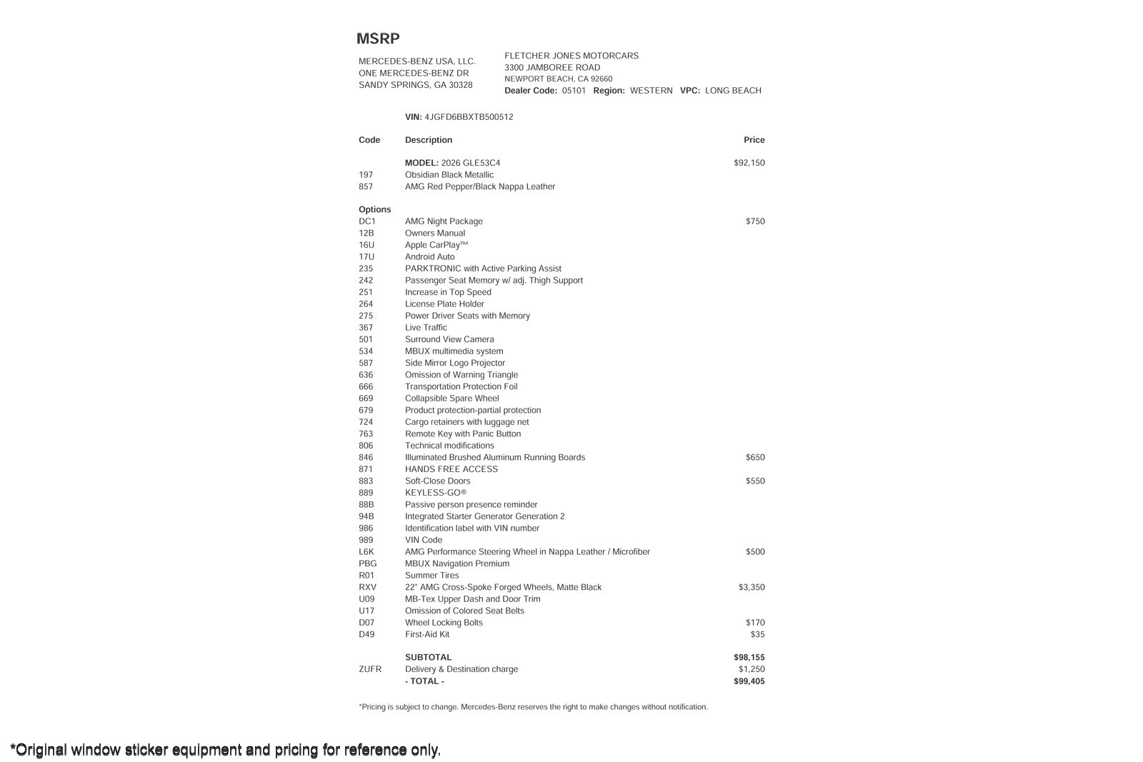 Used 2026 Obsidian Black Metallic Mercedes-Benz AMG® GLE 53 4MATIC+ Coupe image 2