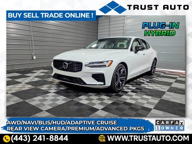 Crystal White Metallic 2022 Volvo S60 Recharge R-Design Expression Extended Range eAWD Sedan All-Wheel Drive Automatic