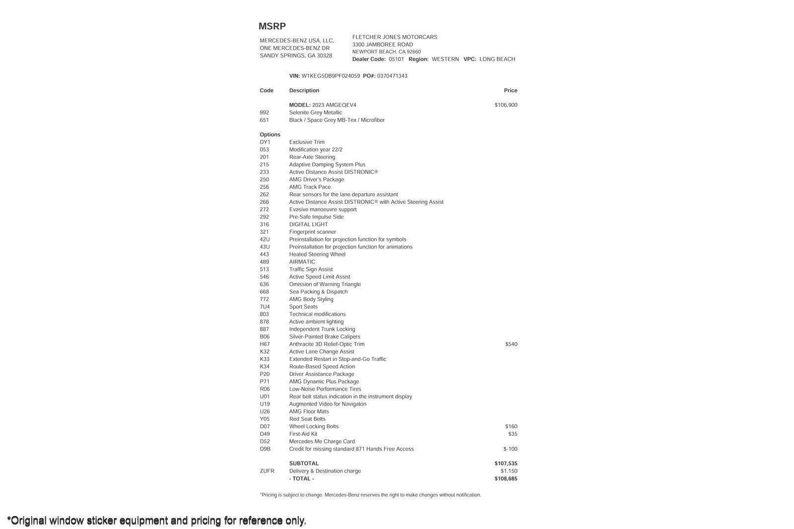 Used 2023 Selenite Grey Metallic Mercedes-Benz AMG® EQE 4MATIC+ Sedan image 2