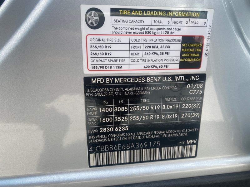 2008 Mercedes-Benz M-Class 3.5L 1 OWNER LOW MILES 48,493 in , 