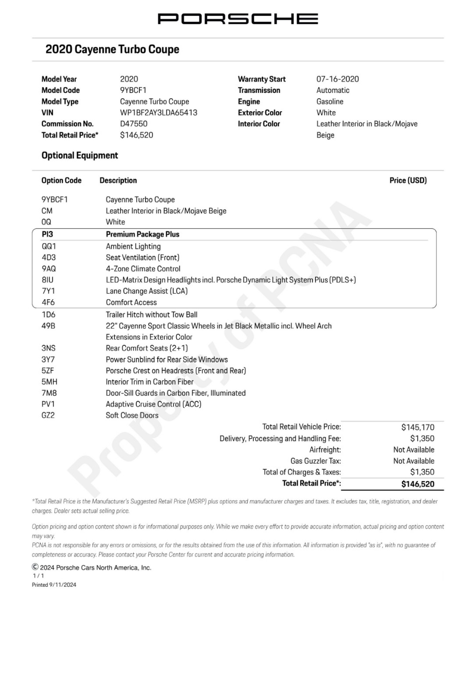 2020 Porsche Cayenne Turbo Coupe AWD PremiumPkgPlus AdaptiveCruise CarbonFiber 79