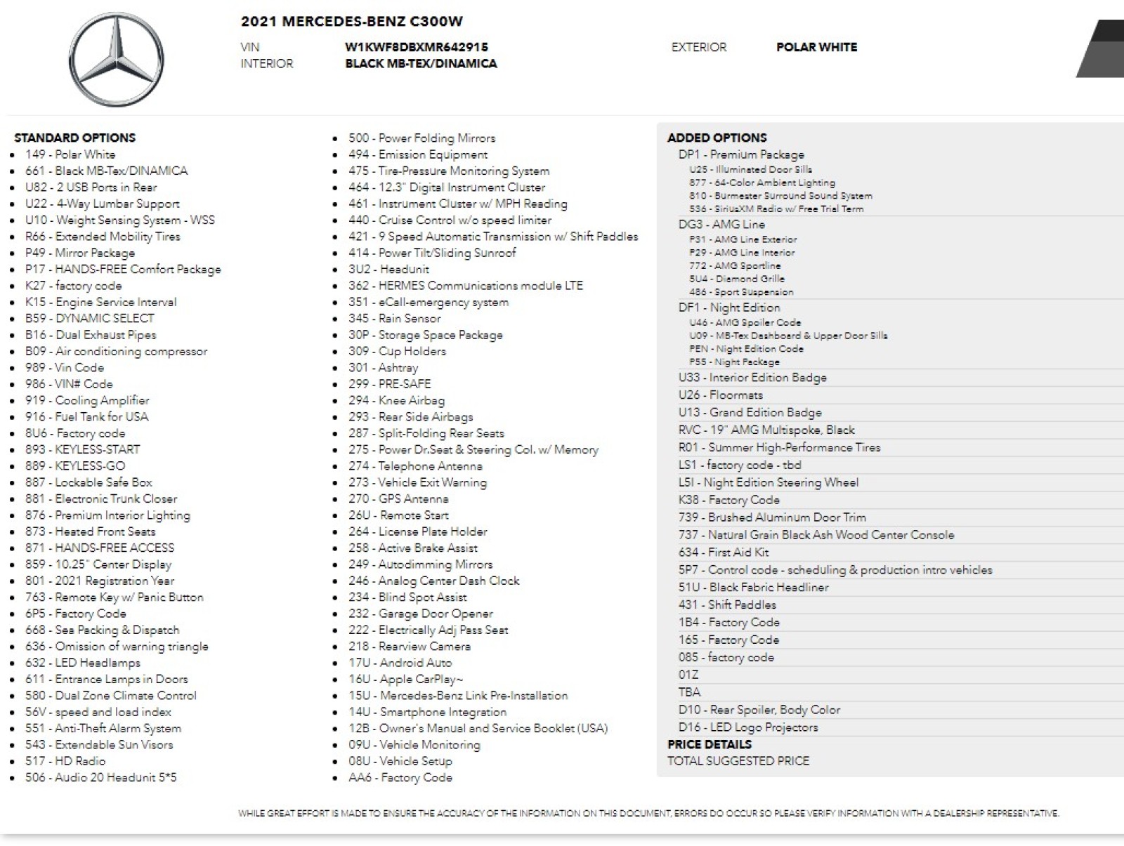 2021 Mercedes-Benz C-Class C300 AMGLine PremiumPkg NightPkg 19Alloys 62