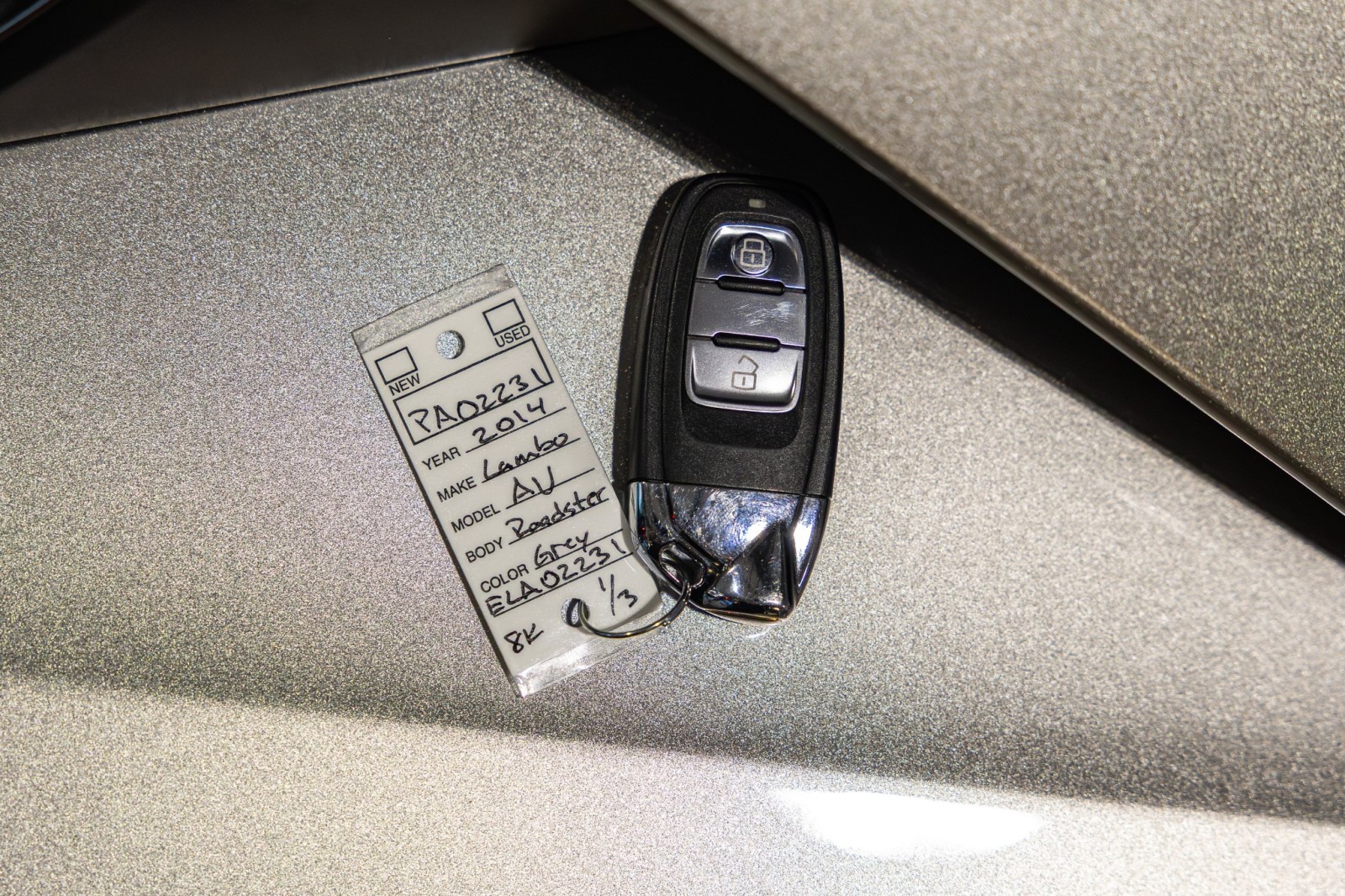 Used Car 2014 Lamborghini Aventador  Roadster - Grigio Antares Metallic - Transparent Engine Bonnet - Sensonum Sound System For Sale Under $440,000 In Boerne, Texas