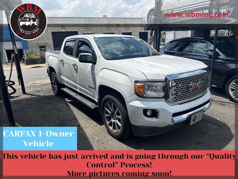 Summit White 2019 GMC Canyon Denali Crew Cab 4WD Pickup Truck Four-Wheel Drive Automatic