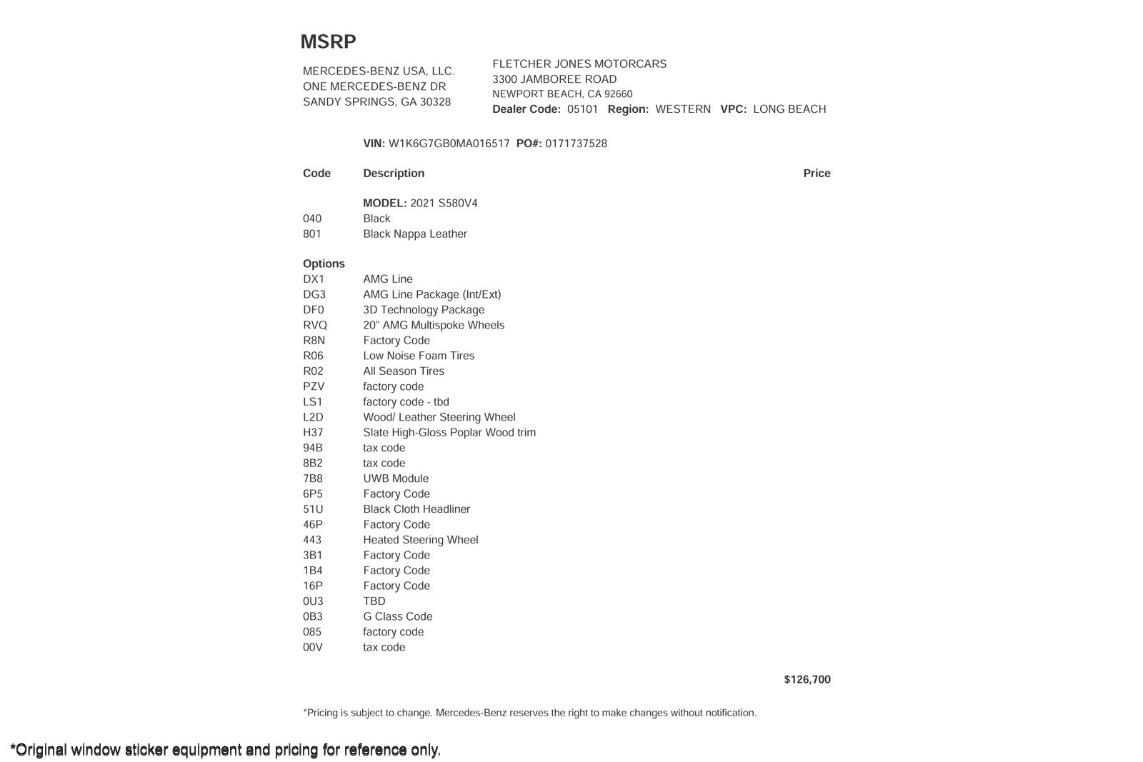 Certified PreOwned 2021 MercedesBenz SClass S 580 4MATIC® Sedan