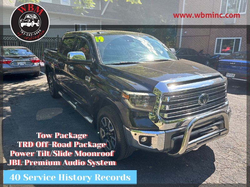 Midnight Black Metallic 2019 Toyota Tundra 1794 Edition CrewMax 5.7L 4WD Pickup Truck Four-Wheel Drive Automatic