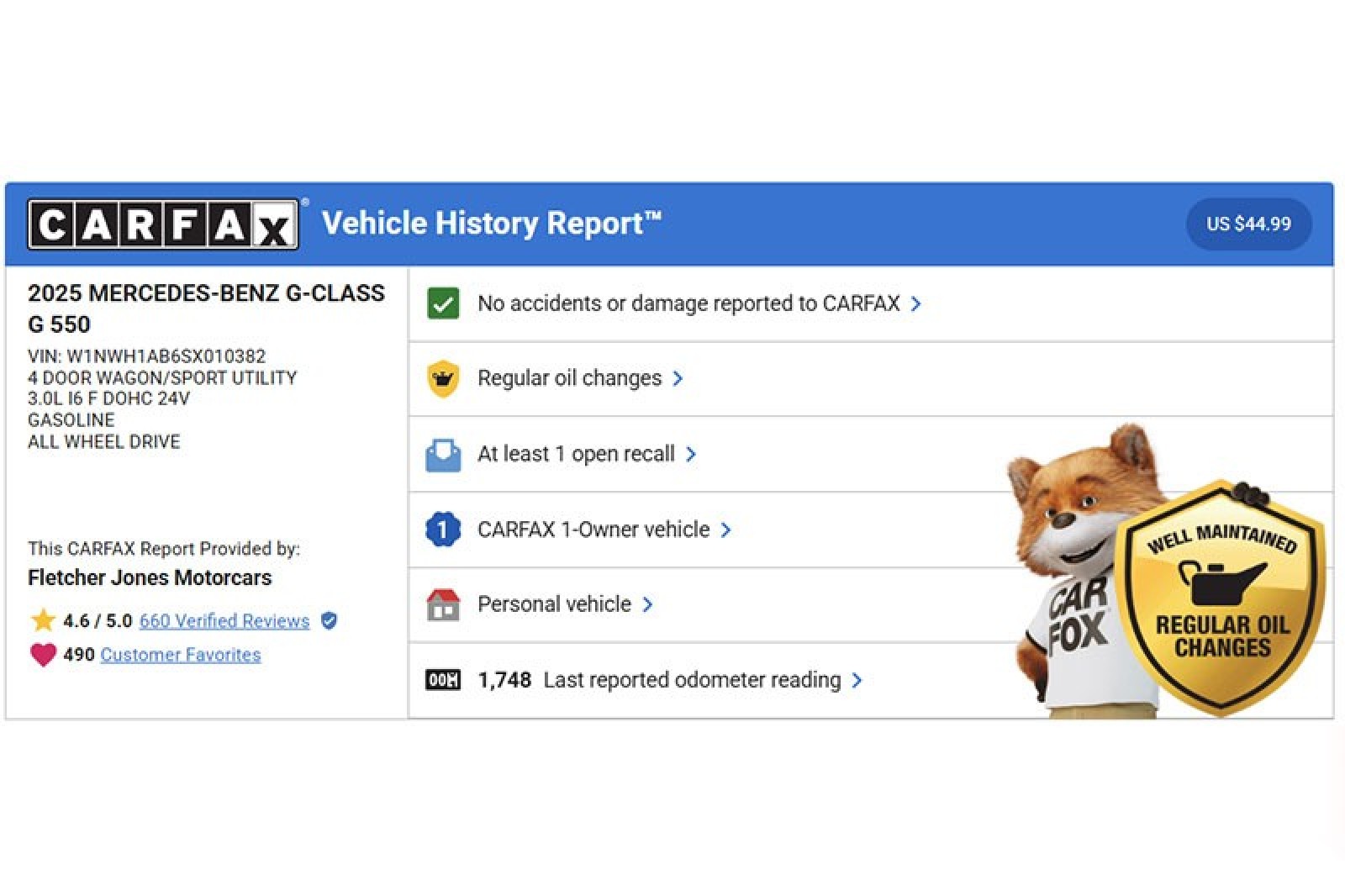 Certified Used 2025 Obsidian Black Metallic Mercedes-Benz G 550 SUV image 2