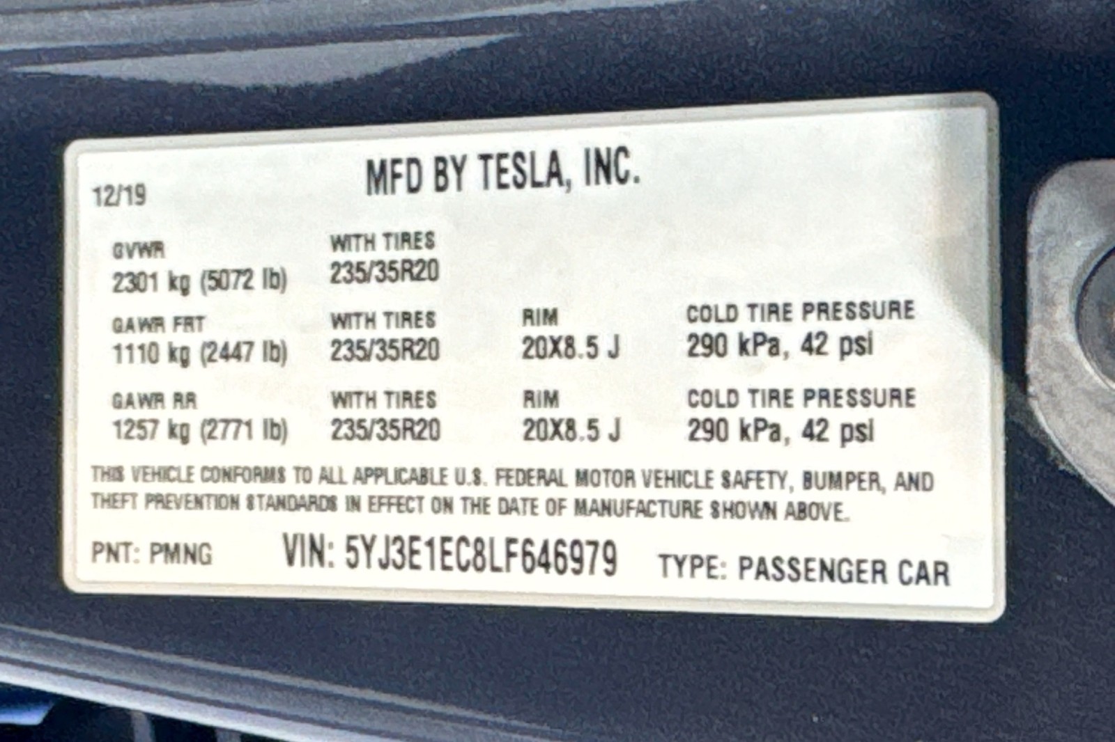 Used 2020 GREY Tesla Performance image 29