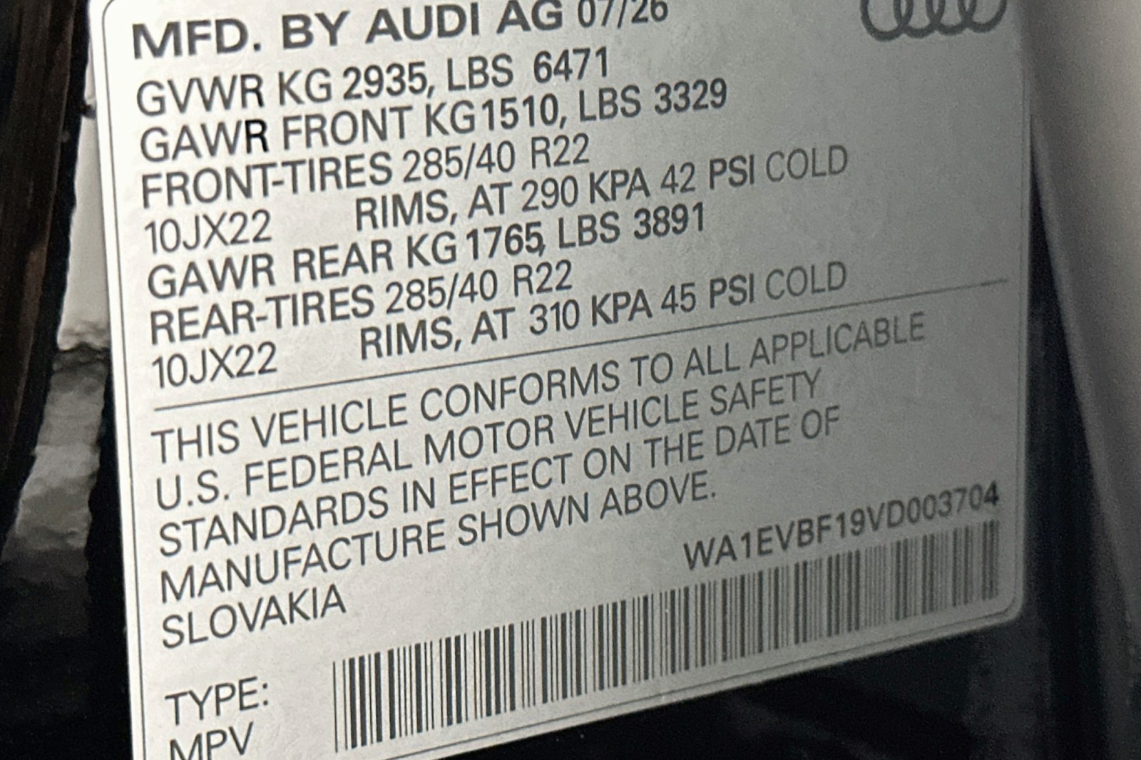 New 2027 Mythos Black Metallic Audi Premium Plus image 17