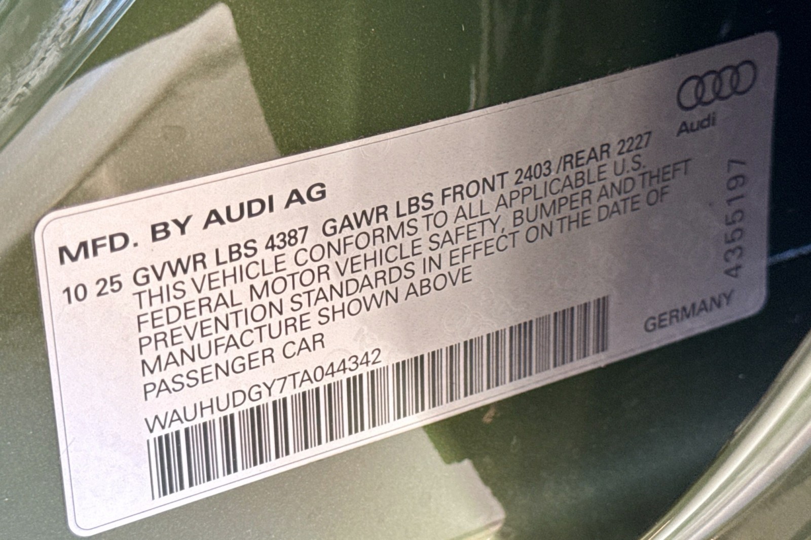 New 2026 District Green Metallic Audi Premium quattro image 29