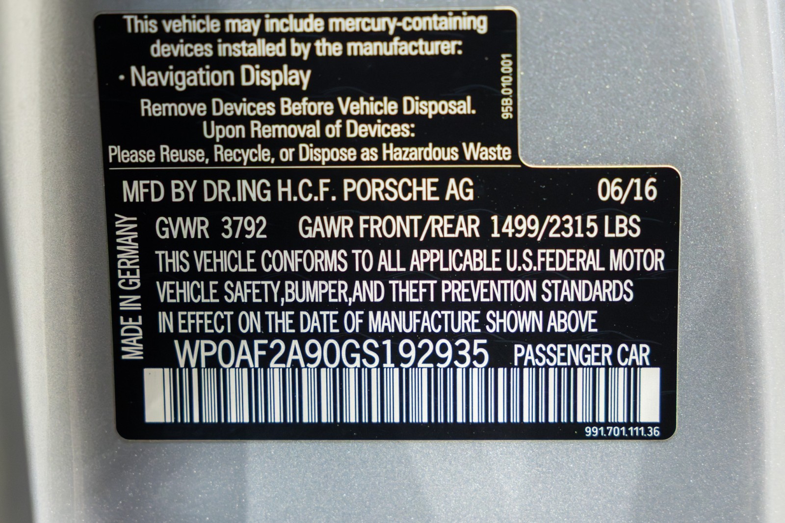 Used Car 2016 Porsche 911  Gt3 Rs For Sale Under $210,000 In Boerne, Texas