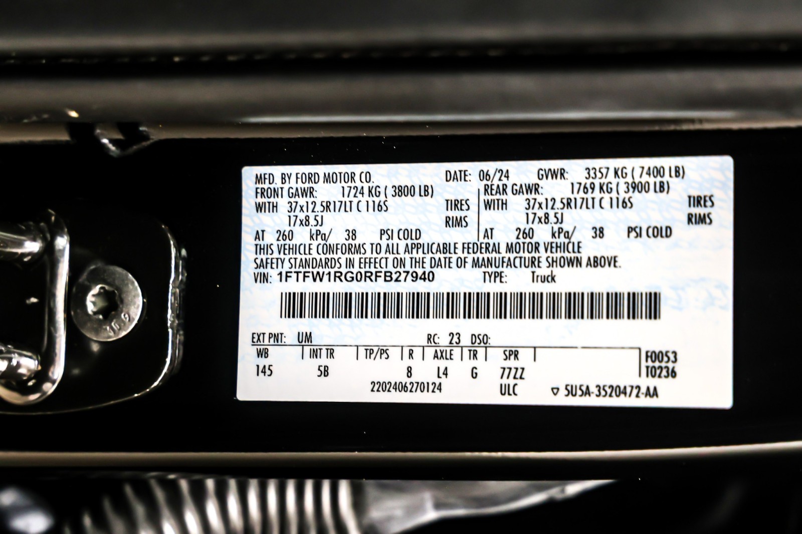 Used 2024 Agate Black Metallic Ford Raptor 4WD SuperCrew 5.5