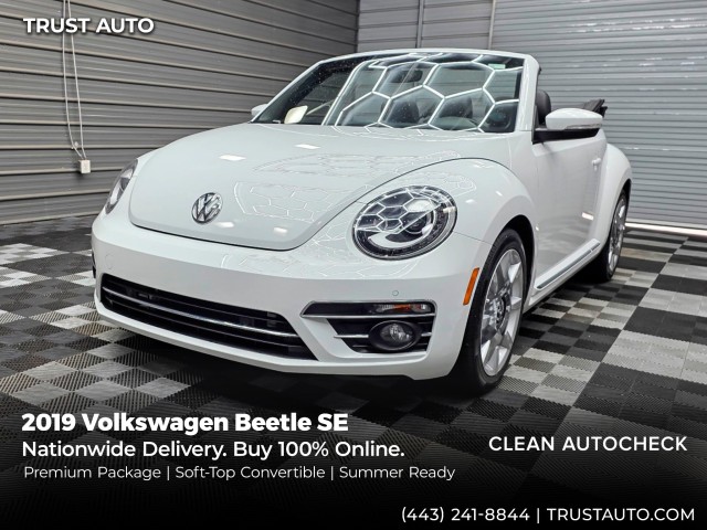 Pure White/Black Roof 2019 Volkswagen Beetle Convertible Front-Wheel Drive 6-Speed Automatic