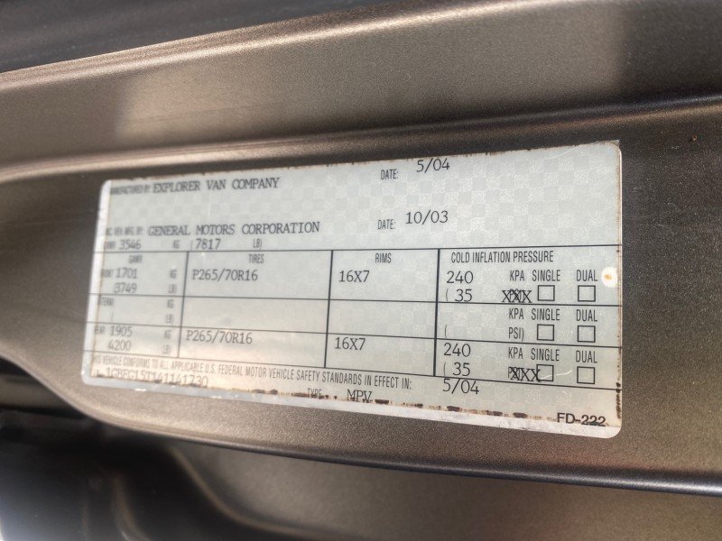 2004 Chevrolet Express Passenger 1 OWNER HI TOP EXPLORER CONVERSION in , 