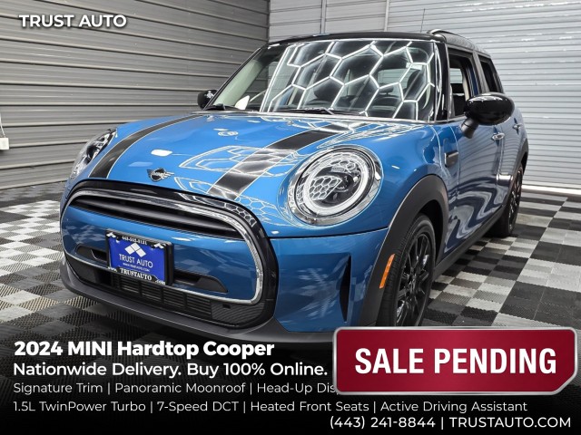Island Blue Metallic 2024 MINI Cooper Hatchback Front-Wheel Drive 7-Speed Dual Clutch