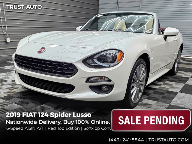 Puro White Tri-Coat Pearl 2019 FIAT 124 Spider Convertible Rear-Wheel Drive 6-Speed Automatic