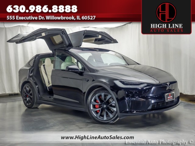 Solid Black 2023 Tesla Model X Plaid AWD SUV / Crossover All-Wheel Drive Automatic