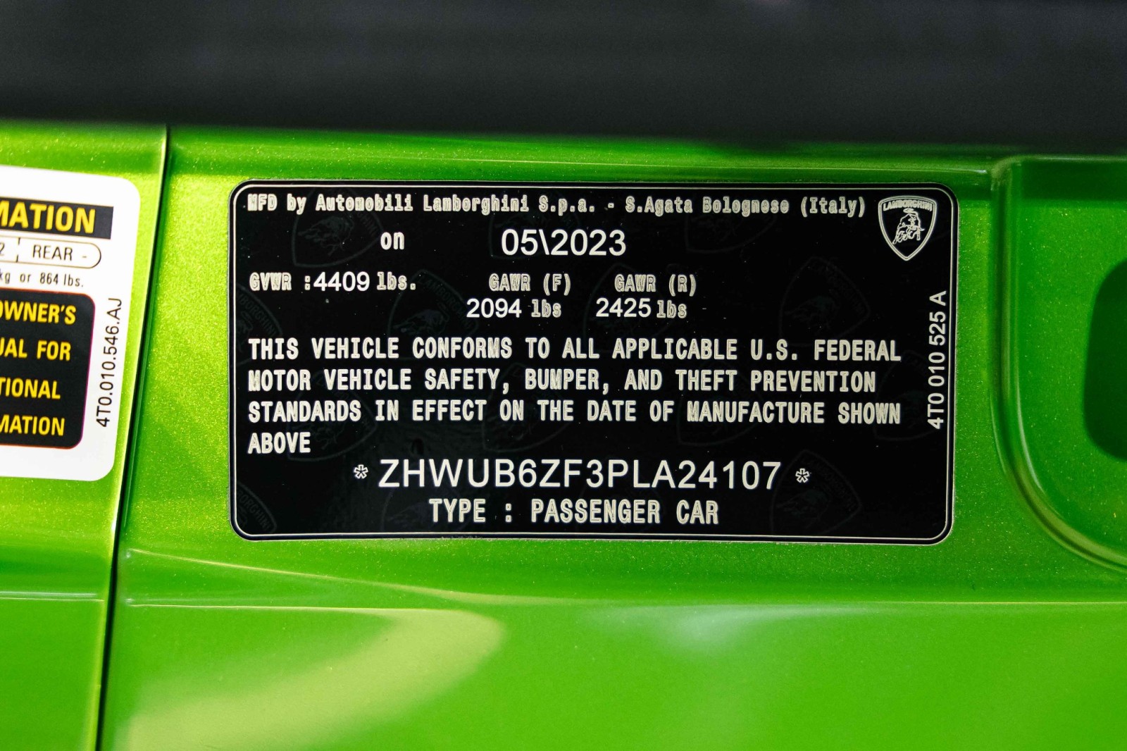 Used Car 2023 Lamborghini Huracan Tecnica  For Sale Under $320,000 In Boerne, Texas