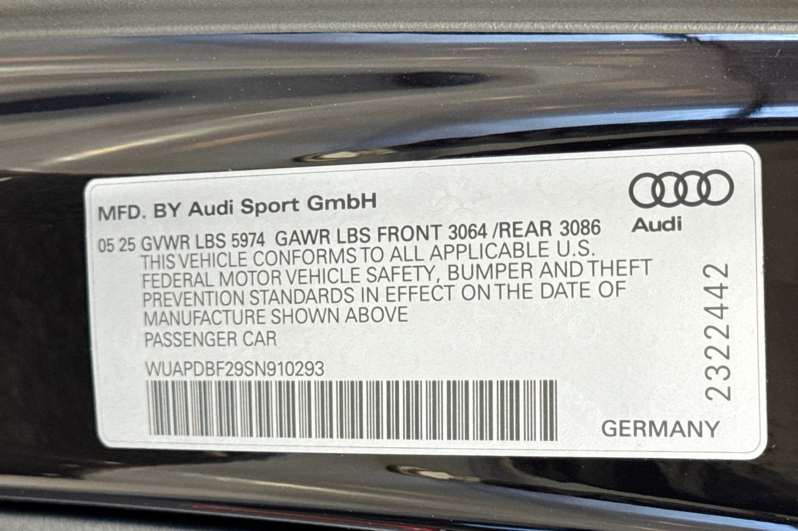 New 2025 Sebring Black Crystal Effect Audi performance 4.0 TFSI quattro image 30