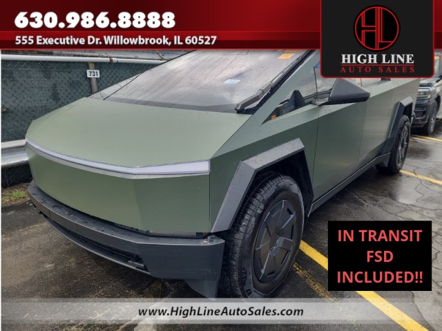 Green 2025 Tesla Cybertruck Crew Cab AWD Pickup Truck All-Wheel Drive Automatic