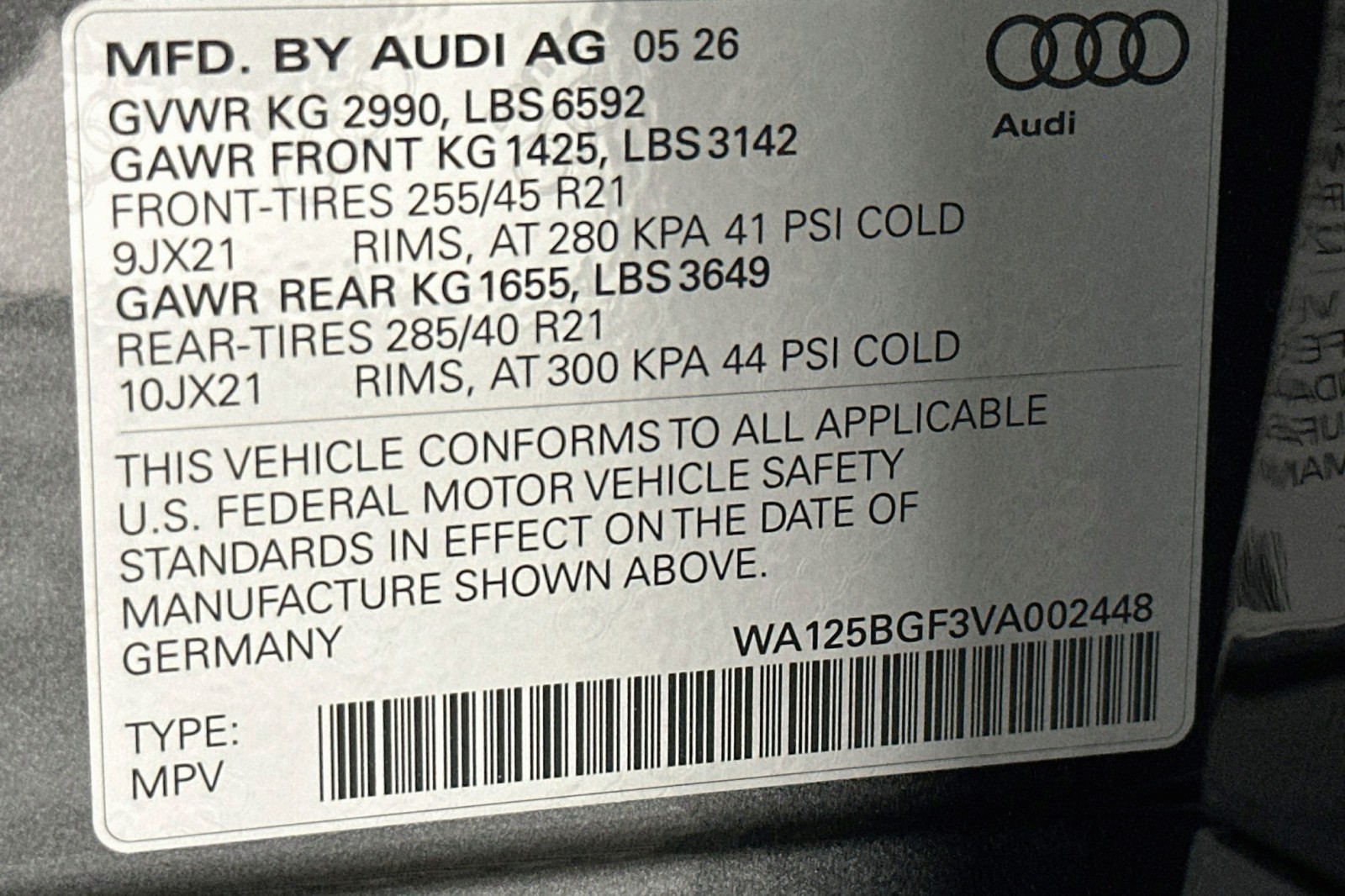New 2027 Daytona Gray Pearl Effect Audi Premium Plus image 21