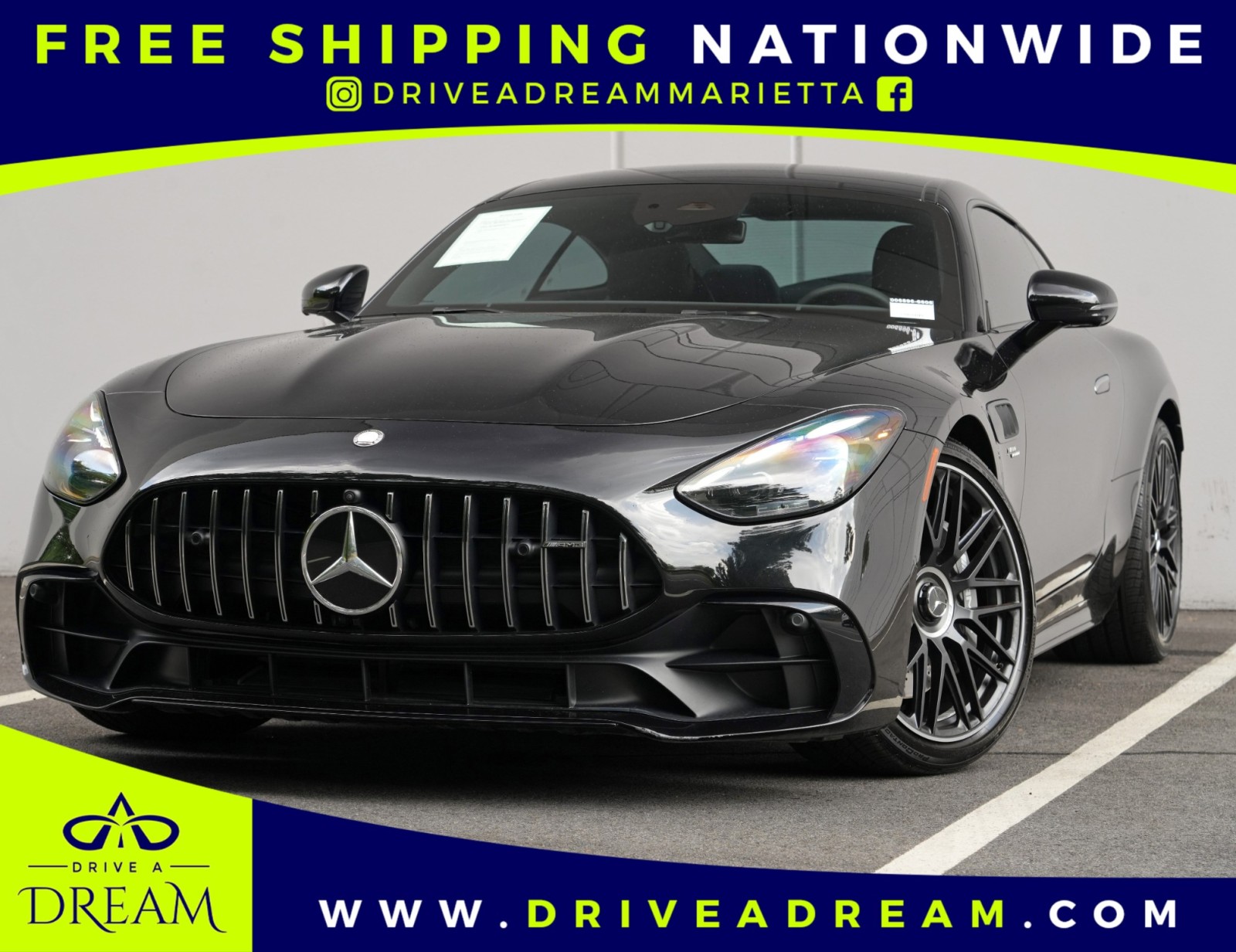 Obsidian Black Metallic 2025 Mercedes-Benz AMG GT Coupe Rear-Wheel Drive Automatic