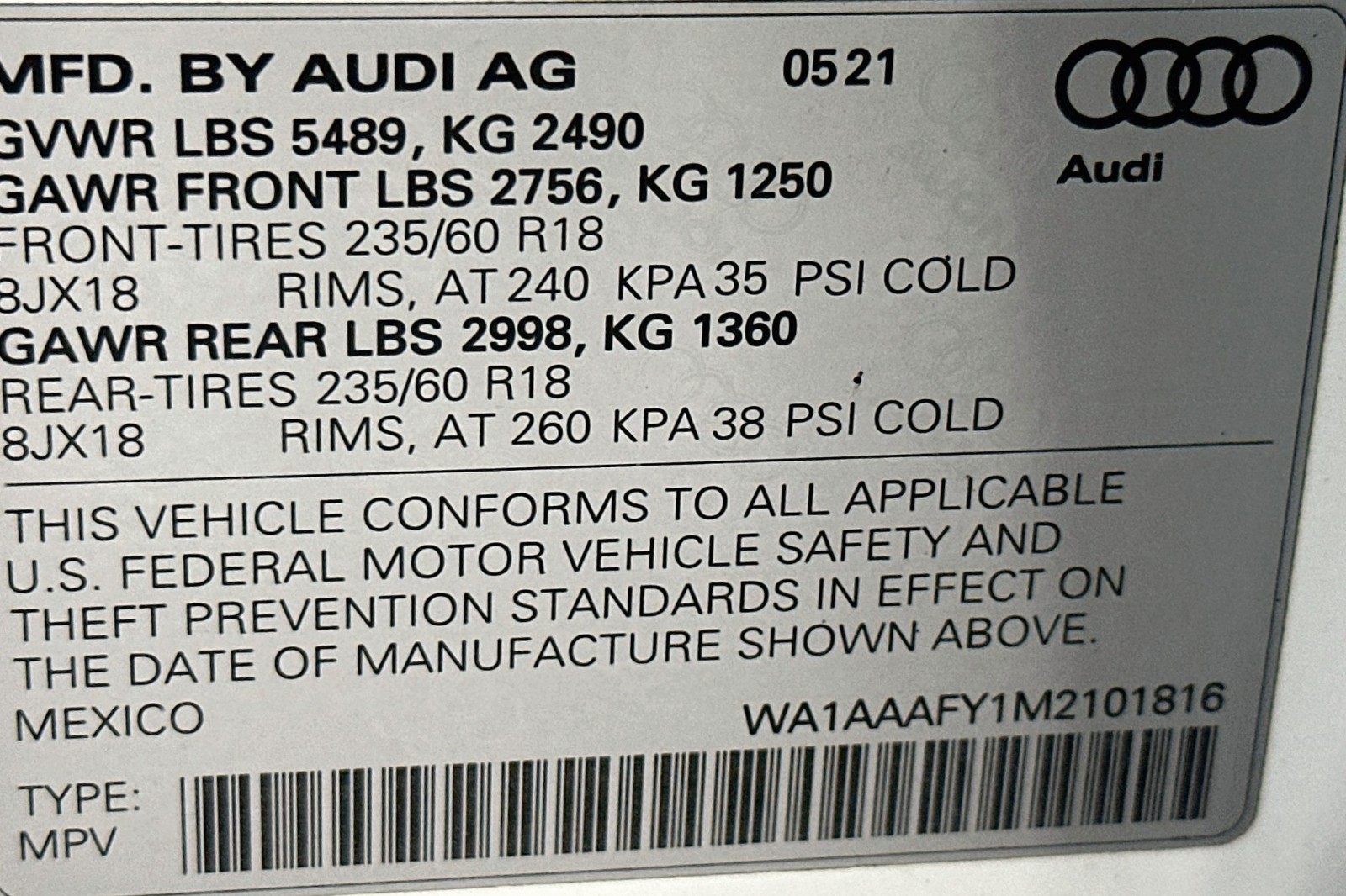 Used 2021 Glacier White Metallic Audi Premium image 23