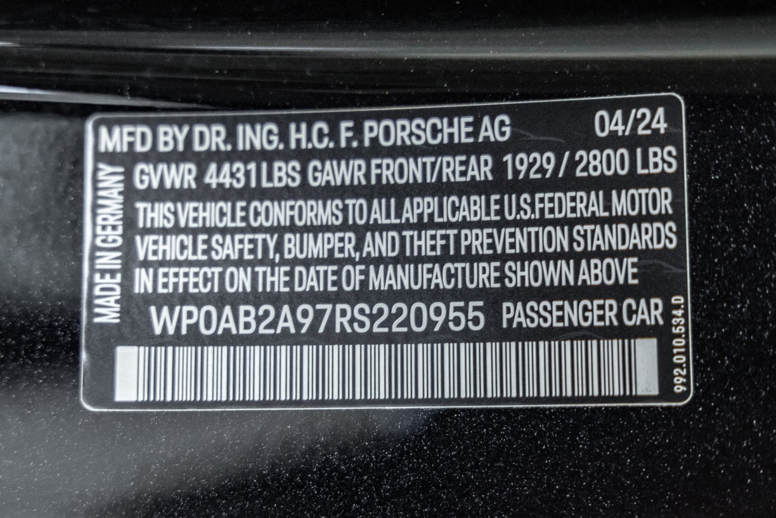 Used Car 2024 Porsche 911  Carrera 4s For Sale Under $180,000 In Boerne, Texas