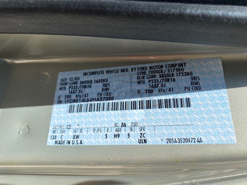 2004 Ford Econoline  HIGH TOP CONVERSION VAN 1 OWNER LOW MILES 37,883 in , 