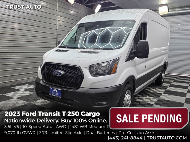 Oxford White 2023 Ford Transit Cargo Van All-Wheel Drive 10-Speed Automatic