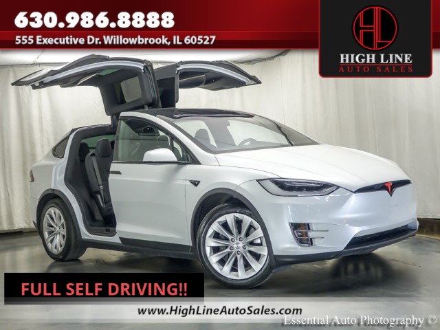 Pearl White Multi-Coat 2019 Tesla Model X Long Range AWD SUV / Crossover All-Wheel Drive Automatic