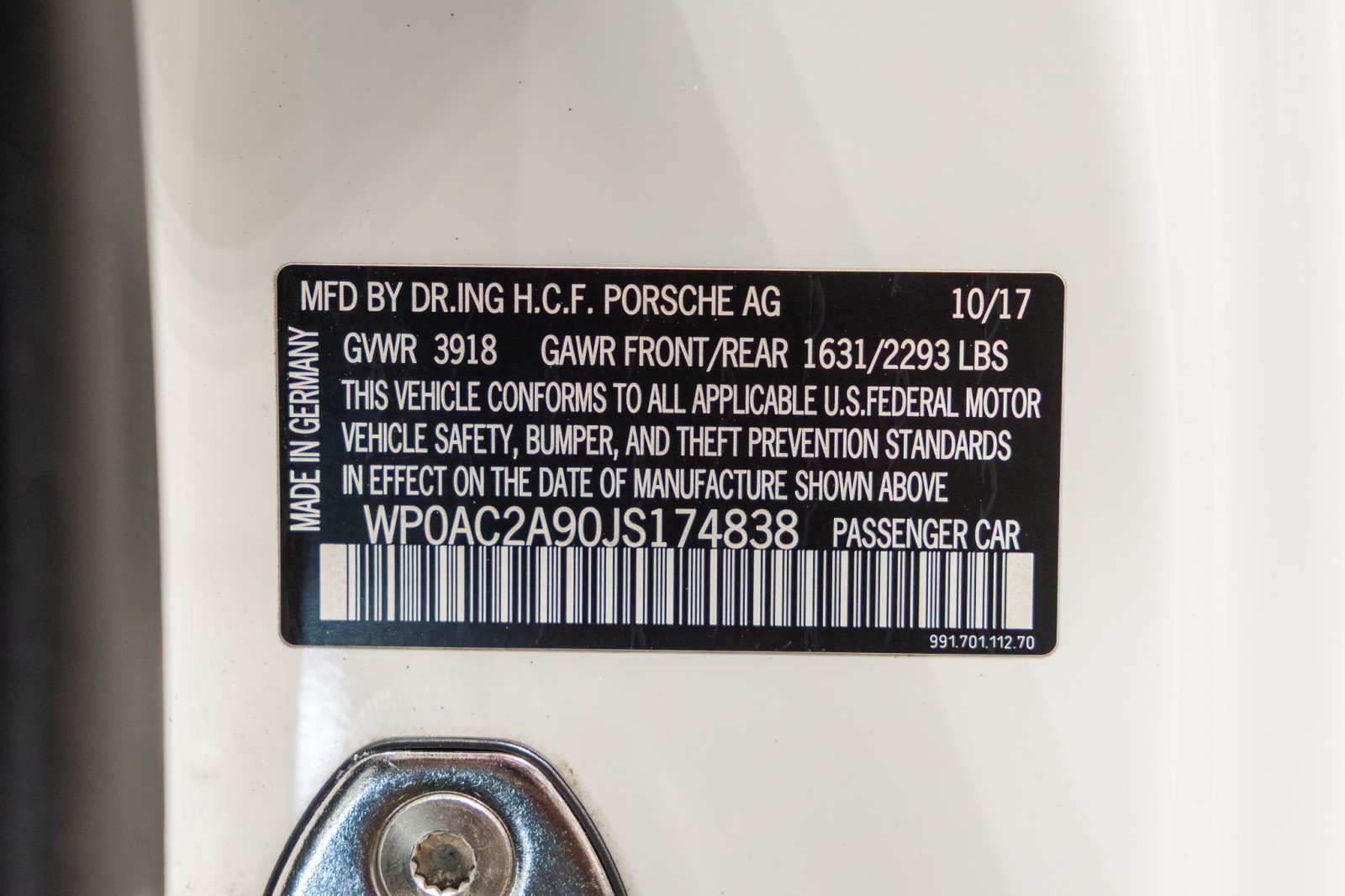 Used Car 2018 Porsche 911  Gt3 For Sale Under $230,000 In Boerne, Texas