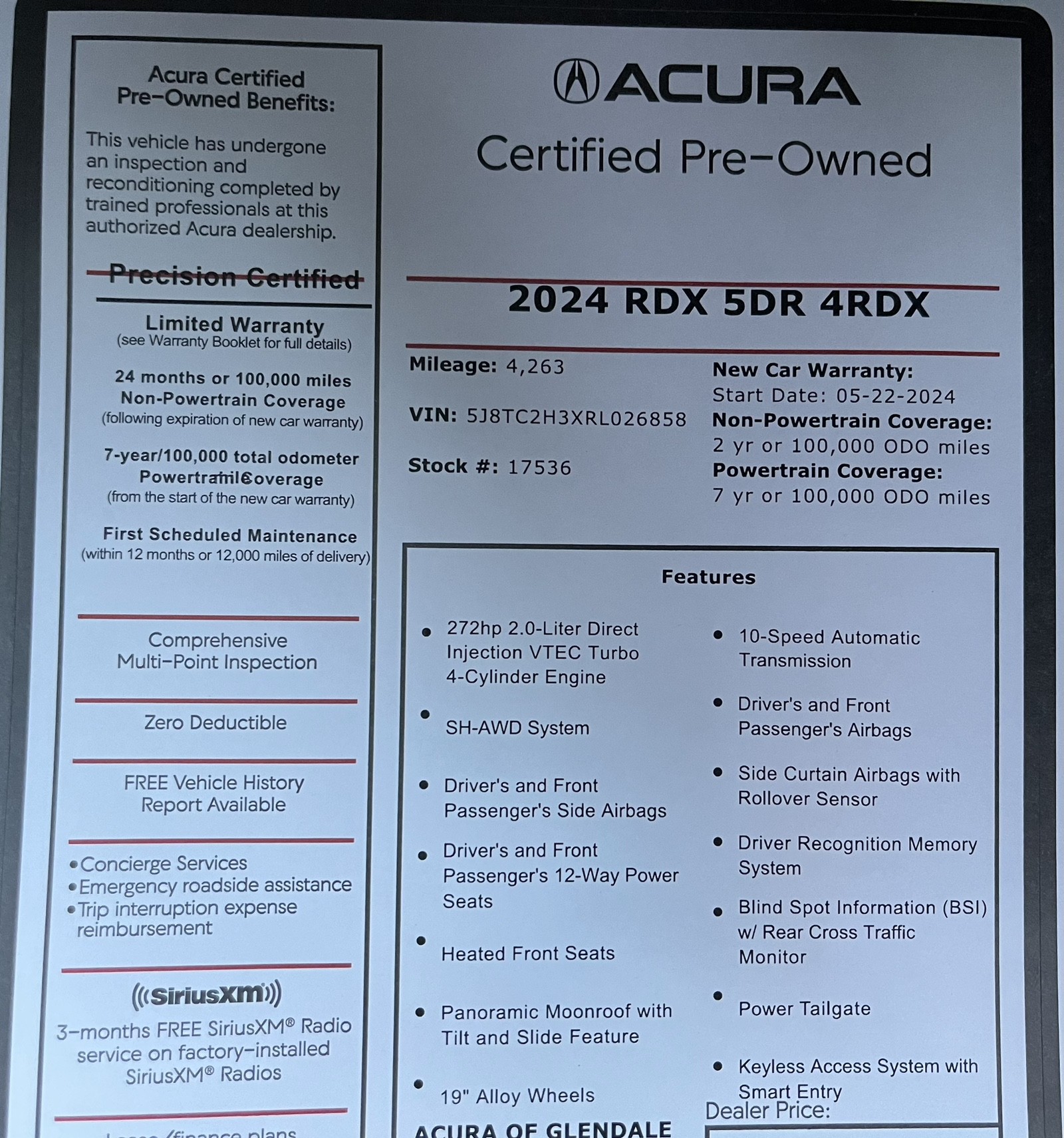 used 2024 Acura RDX car, priced at $40,988